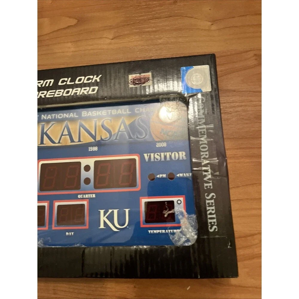 Kansas University Jayhawks Digital Alarm Clock Scoreboard Multi-Color